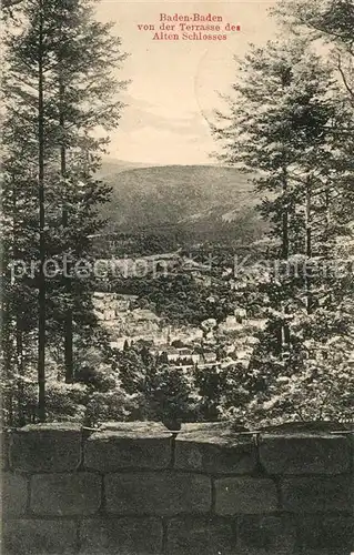 AK / Ansichtskarte Baden Baden Panorama Blick von der Terrasse des Alten Schlosses Baden Baden