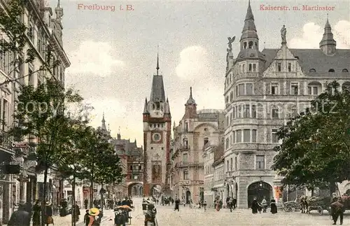 AK / Ansichtskarte Freiburg_Breisgau Kaiserstrasse Martinstor Freiburg Breisgau
