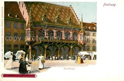 AK / Ansichtskarte Freiburg_Breisgau Kaufhaus Historisches Gebaeude Marktplatz Freiburg Breisgau