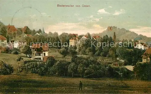 AK / Ansichtskarte Badenweiler Panorama mit Burgruine von Osten Badenweiler