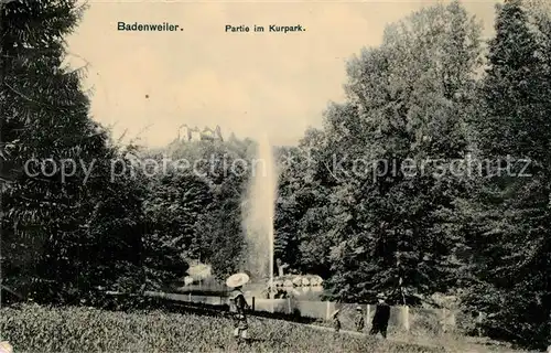 AK / Ansichtskarte Badenweiler Partie im Kurpark Fontaene Badenweiler