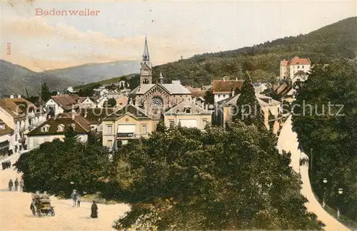 AK / Ansichtskarte Badenweiler Teilansicht mit Kirche Kurort im Schwarzwald Badenweiler