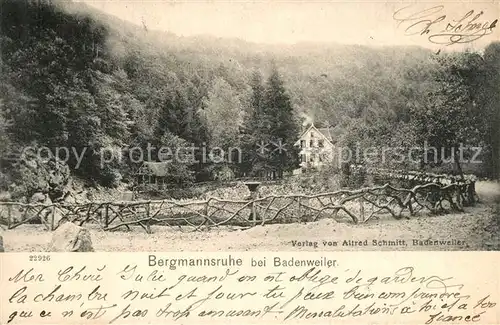 AK / Ansichtskarte Badenweiler Waldgasthof Bergmannsruhe Badenweiler