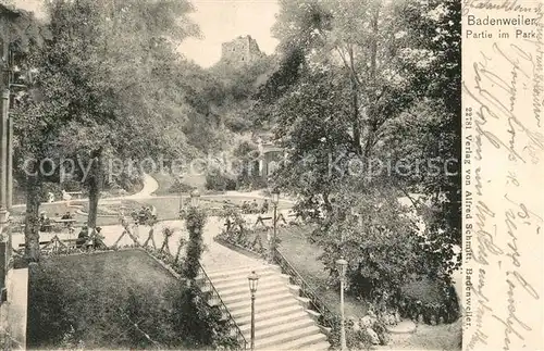 AK / Ansichtskarte Badenweiler Partie im Park Burgruine Badenweiler