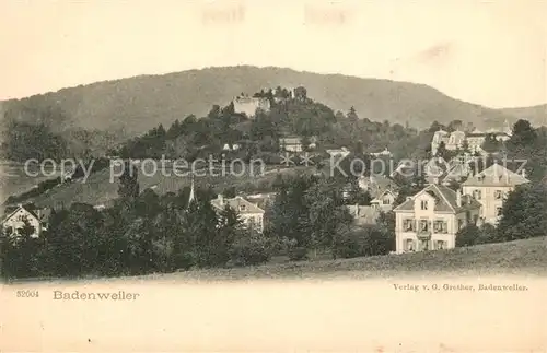 AK / Ansichtskarte Badenweiler Teilansicht mit Burgruine Kurort im Schwarzwald Badenweiler