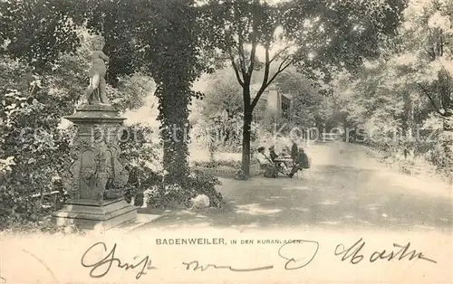 AK / Ansichtskarte Badenweiler Kuranlagen Kurpark Promenade Badenweiler
