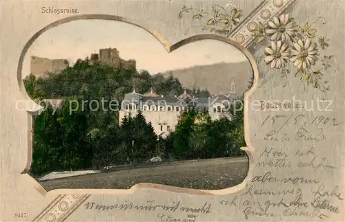 AK / Ansichtskarte Badenweiler Schlossruine Bilderrahmen Blumen Badenweiler