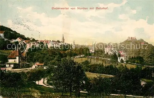 AK / Ansichtskarte Badenweiler Ansicht von Norden mit Bahnhof Badenweiler