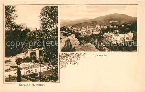AK / Ansichtskarte Badenweiler Stadtpanorama Kurort im Schwarzwald Kurgarten Schloss Badenweiler