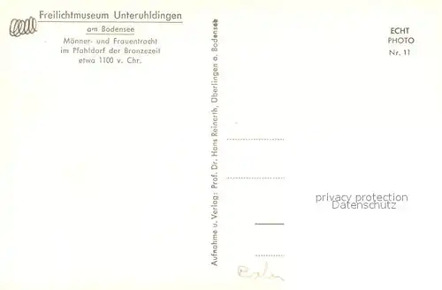 AK / Ansichtskarte Unteruhldingen Freilichtmuseum Trachten im Pfahldorf der Bronzezeit Unteruhldingen