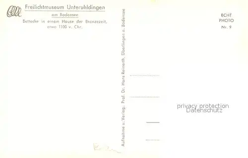 AK / Ansichtskarte Unteruhldingen Freilichtmuseum Bettdecke in einem Hause der Bronzezeit Unteruhldingen