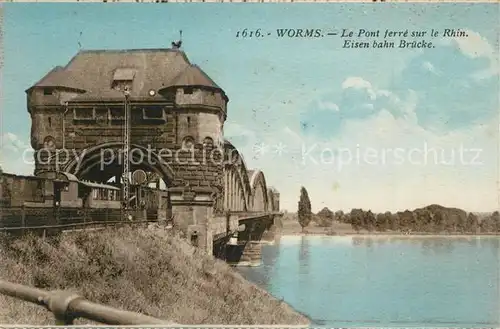 AK / Ansichtskarte Worms_Rhein Eisenbahnbruecke Worms Rhein