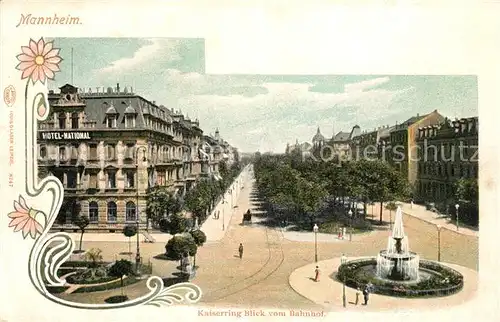 AK / Ansichtskarte Mannheim Kaiserring Blick vom Bahnhof Brunnen Mannheim