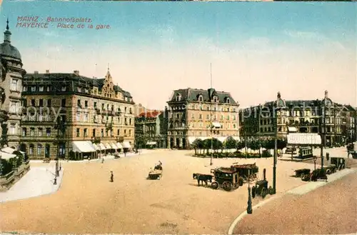 AK / Ansichtskarte Mainz_Rhein Bahnhofsplatz Mainz Rhein