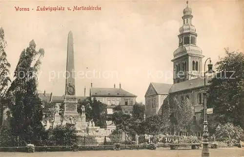 AK / Ansichtskarte Worms_Rhein Ludwigsplatz Martinskirche Worms Rhein