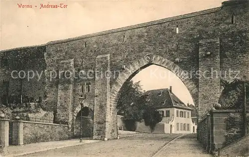AK / Ansichtskarte Worms_Rhein Andreas Tor Worms Rhein