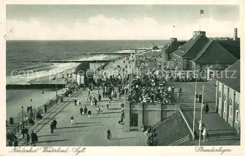 AK / Ansichtskarte Westerland_Sylt Strandanlagen Westerland_Sylt