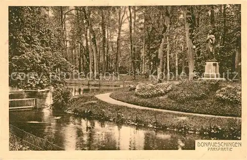 AK / Ansichtskarte Donaueschingen Parkpartie Donaueschingen