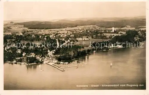 AK / Ansichtskarte Konstanz_Bodensee Staad Allmannsdorf Fliegeraufnahme Konstanz_Bodensee