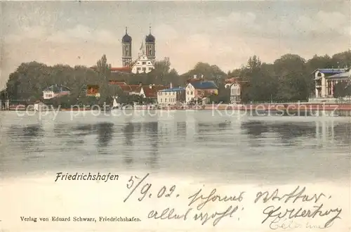 AK / Ansichtskarte Friedrichshafen_Bodensee Ansicht vom See aus Friedrichshafen Bodensee