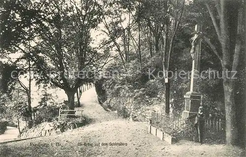 AK / Ansichtskarte Freiburg_Breisgau Partie am Kreuz auf dem Schlossberg Freiburg Breisgau