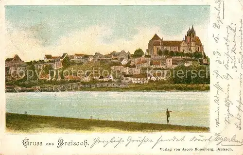 AK / Ansichtskarte Breisach_Rhein Uferpartie am Rhein Blick zum Muenster Deutsche Reichspost Breisach Rhein