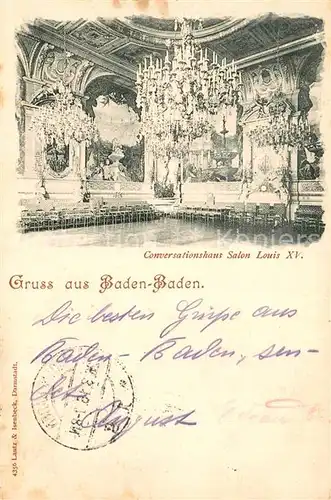 AK / Ansichtskarte Baden Baden Konversationshaus Salon Louis XV Deutsche Reichspost Baden Baden