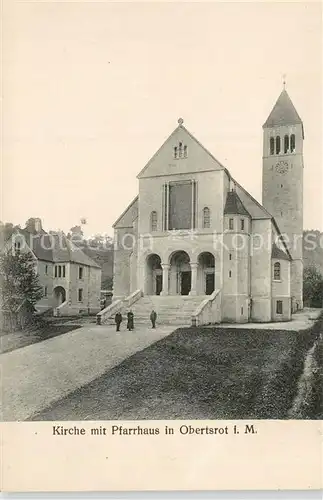 AK / Ansichtskarte Obertsrot Kirche mit Pfarrhaus Obertsrot