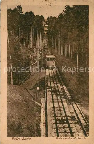 AK / Ansichtskarte Baden Baden Drahtseilbahn auf den Merkur Baden Baden