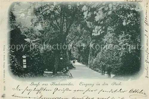 AK / Ansichtskarte Badenweiler Eingang in den Park Badenweiler