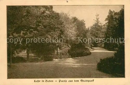 AK / Ansichtskarte Lahr_Baden Partie aus dem Stadtpark Lahr_Baden