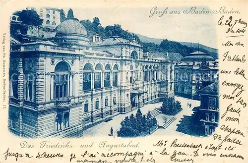 AK / Ansichtskarte Baden Baden Friedrichs  und Augustabad Baden Baden