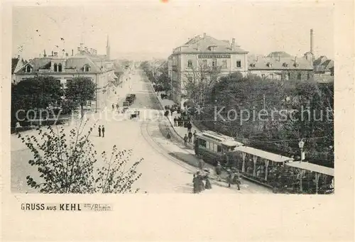 AK / Ansichtskarte Kehl_Rhein Hauptstrasse Strassenbahn Kehl_Rhein