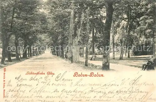 AK / Ansichtskarte Baden Baden Lichtenthaler Allee Baden Baden