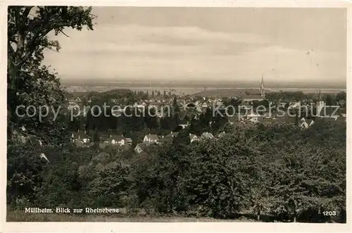 AK / Ansichtskarte Muellheim_Baden Panorama Blick zur Rheinebene Muellheim_Baden