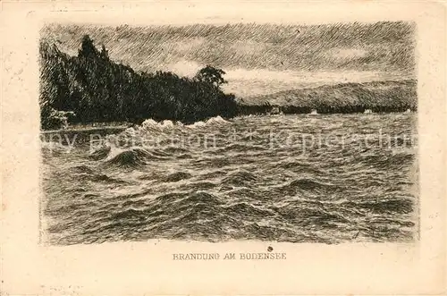 AK / Ansichtskarte Konstanz_Bodensee Brandung am Bodensee Kuenstlerkarte Konstanz_Bodensee