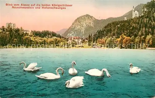 AK / Ansichtskarte Fuessen_Allgaeu Alpsee Neuschwanstein Hohenschwangau Fuessen Allgaeu