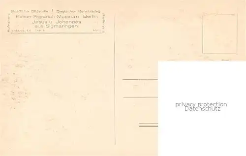 AK / Ansichtskarte Berlin Kaiser Friedrich Museum Jesus und Johannes aus Sigmaringen Berlin