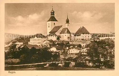 AK / Ansichtskarte Regen Kirche Stadtpanorama Regen