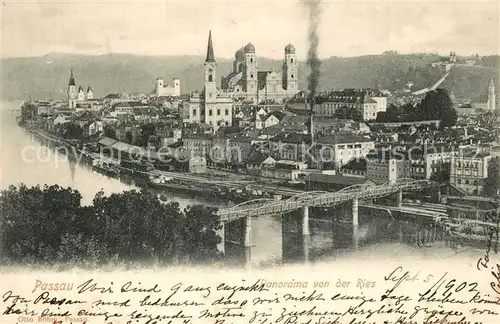 AK / Ansichtskarte Passau Panorama von der Ries Passau