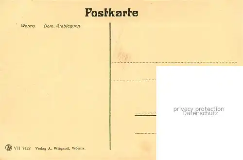 AK / Ansichtskarte Worms_Rhein Dom Grablegung Worms Rhein