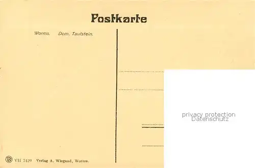 AK / Ansichtskarte Worms_Rhein Dom Taufstein Worms Rhein