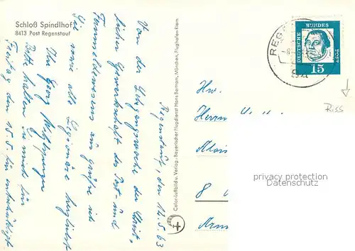 AK / Ansichtskarte Regenstauf Fliegeraufnahme Schloss Spindlhof Regenstauf