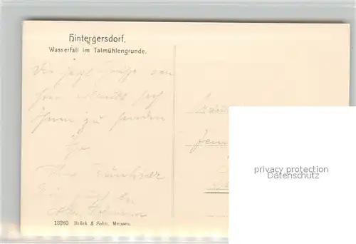 AK / Ansichtskarte Hintergersdorf Wasserfall Talmuehlengrund Hintergersdorf