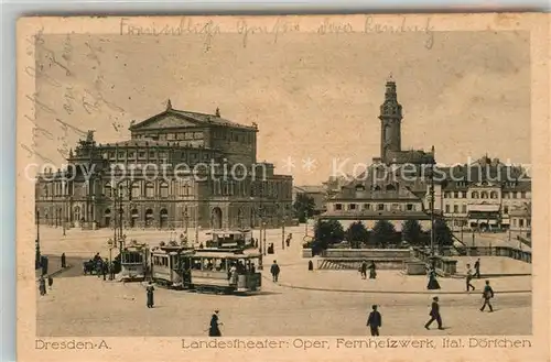 AK / Ansichtskarte Dresden Landestheater Oper Fernheizwerk Italienisches Doerfchen Dresden