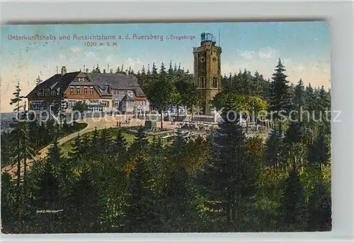 AK / Ansichtskarte Eibenstock Unterkunftshaus Auersbach Aussichtsturm Eibenstock