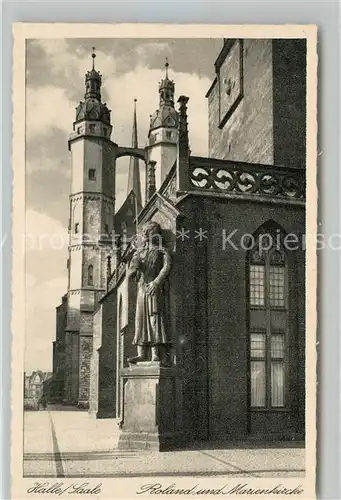 AK / Ansichtskarte Halle_Saale Marienkirche Roland Halle_Saale