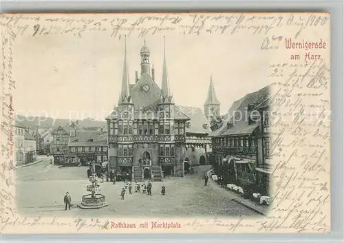 AK / Ansichtskarte Wernigerode_Harz Rathaus Marktplatz Wernigerode Harz