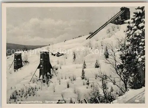 AK / Ansichtskarte Oberwiesenthal_Erzgebirge Sprungschanze Winter Oberwiesenthal Erzgebirge