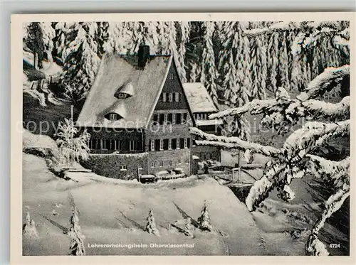 AK / Ansichtskarte Oberwiesenthal_Erzgebirge Lehrererholungsheim Winter Oberwiesenthal Erzgebirge